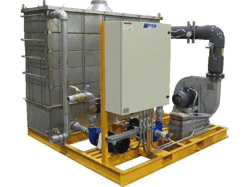 Industrial Air Stripper System - VOC Removal Equipment for Groundwater Treatment Skid-mounted air stripper system with vertical packed tower, control panel, and pump assembly for removing volatile organic compounds from contaminated groundwater