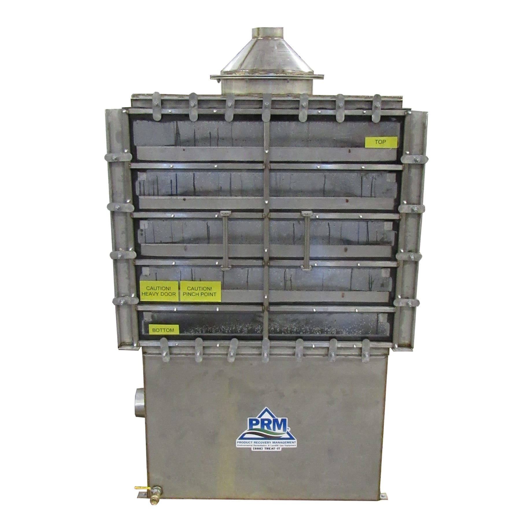 PRM STS low-profile air stripper with stacked aeration trays and integrated blower