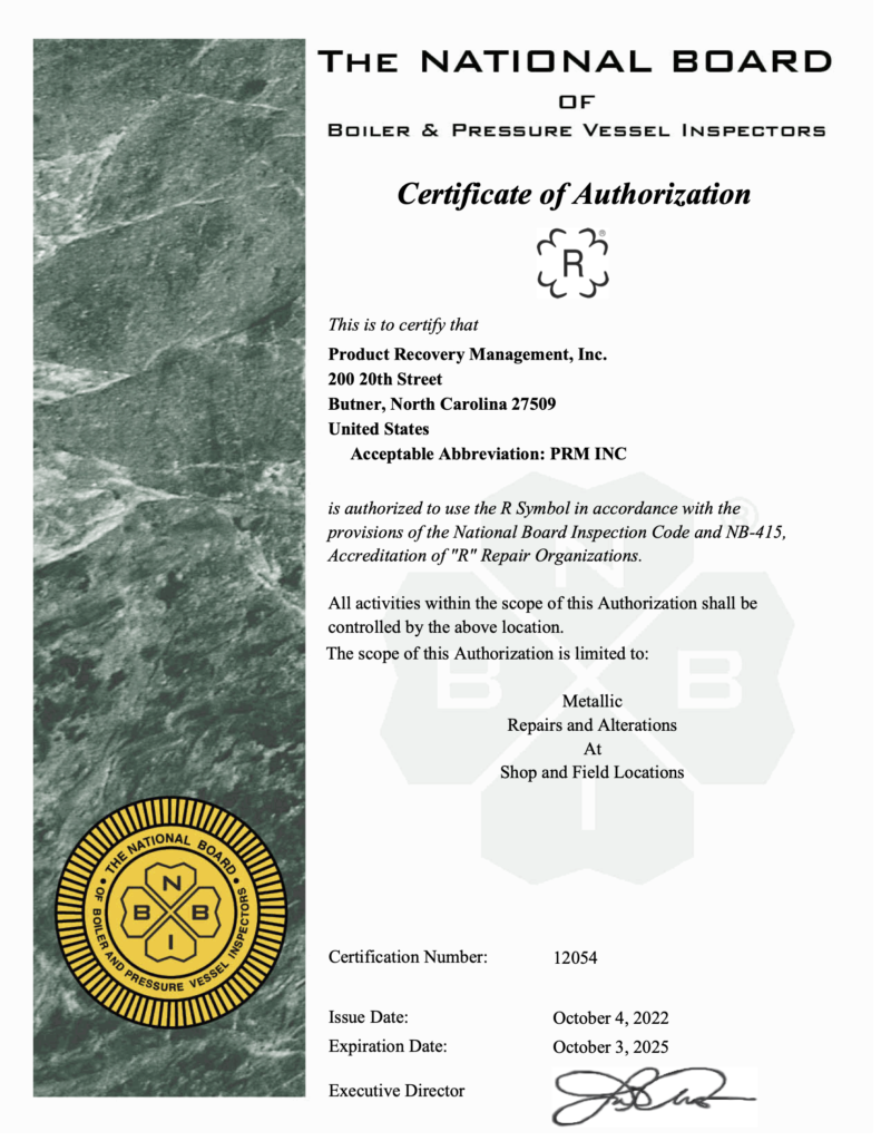 NB R-Stamp Certificate of Authorization